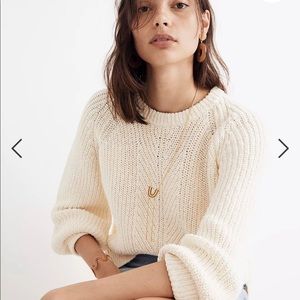 Madewell Balloon-Sleeve Pullover Sweater in Ivory